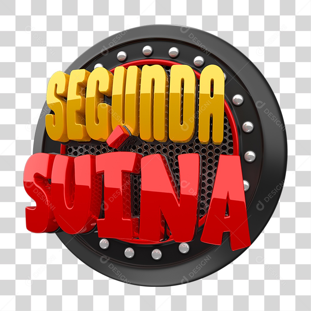 Selo 3D Segunda Suína PNG Transparente