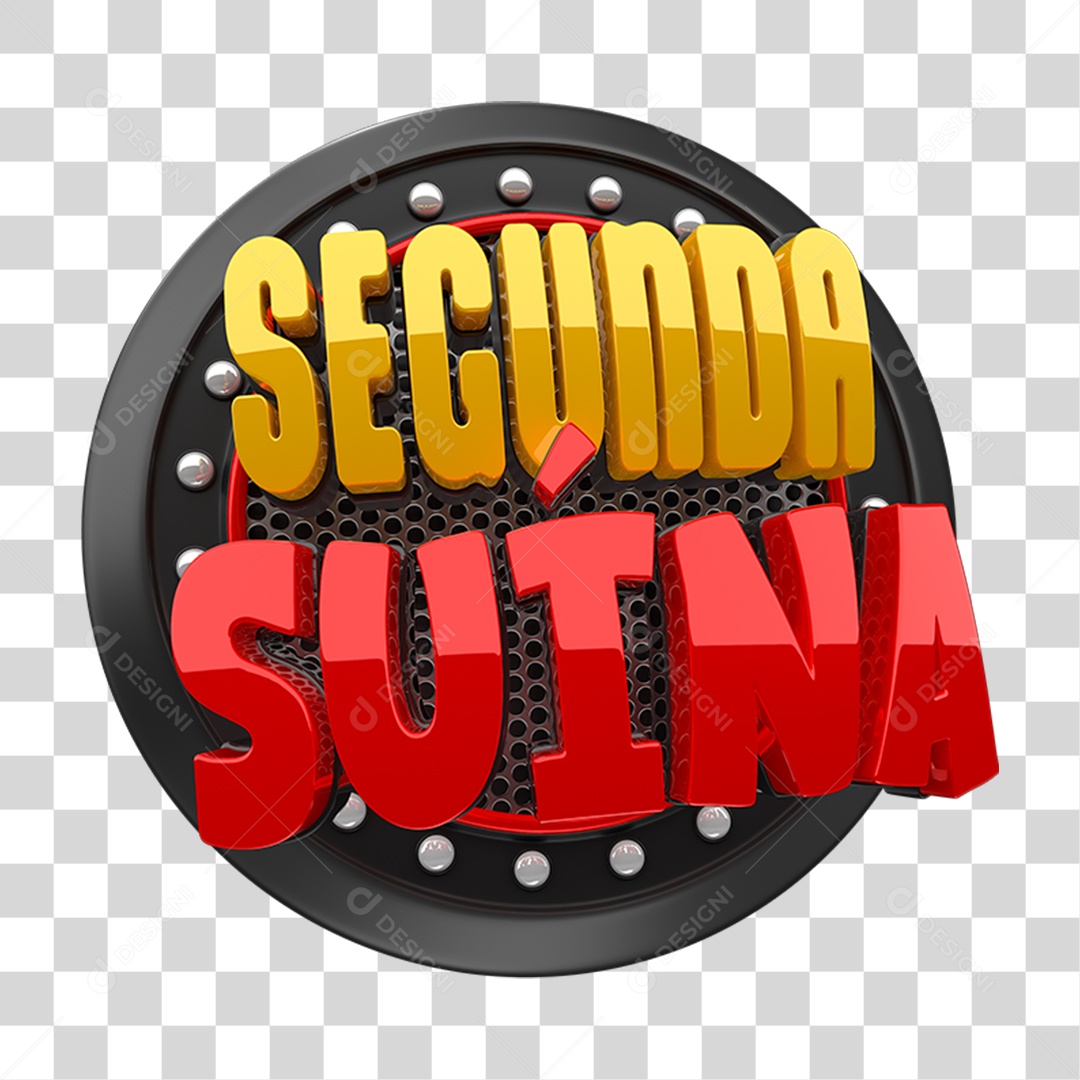 Selo 3D Segunda Suína PNG Transparente