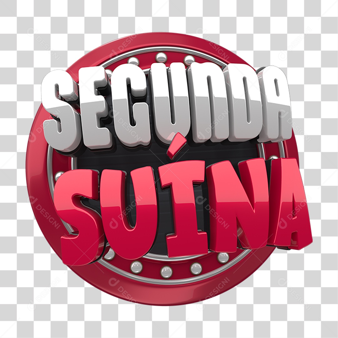 Selo 3D Segunda Suína PNG Transparente