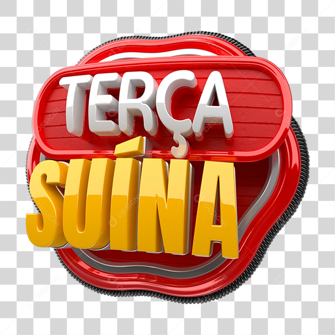 Selo 3D Terça Suína PNG Transparente