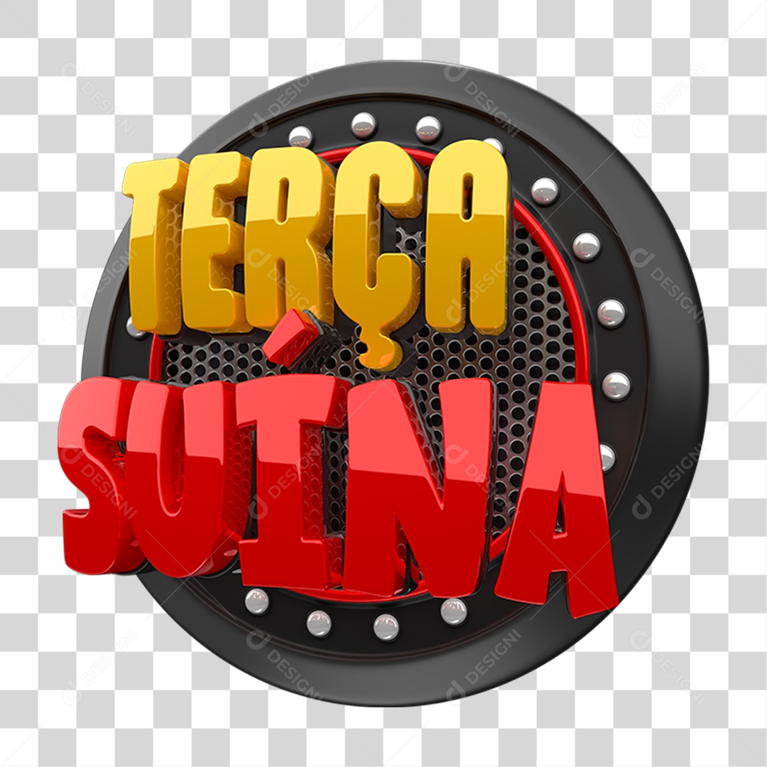 Selo 3D Terça Suína PNG Transparente