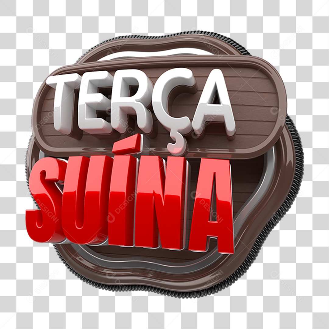 Selo 3D Terça Suína PNG Transparente