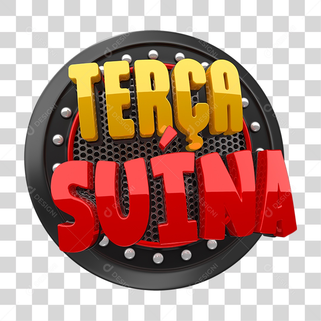 Selo 3D Terça Suína PNG Transparente
