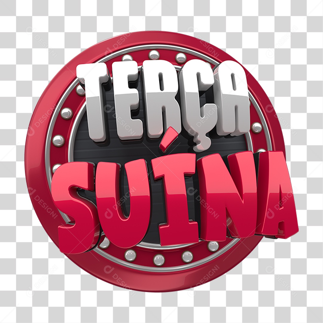 Selo 3D Terça Suína PNG Transparente