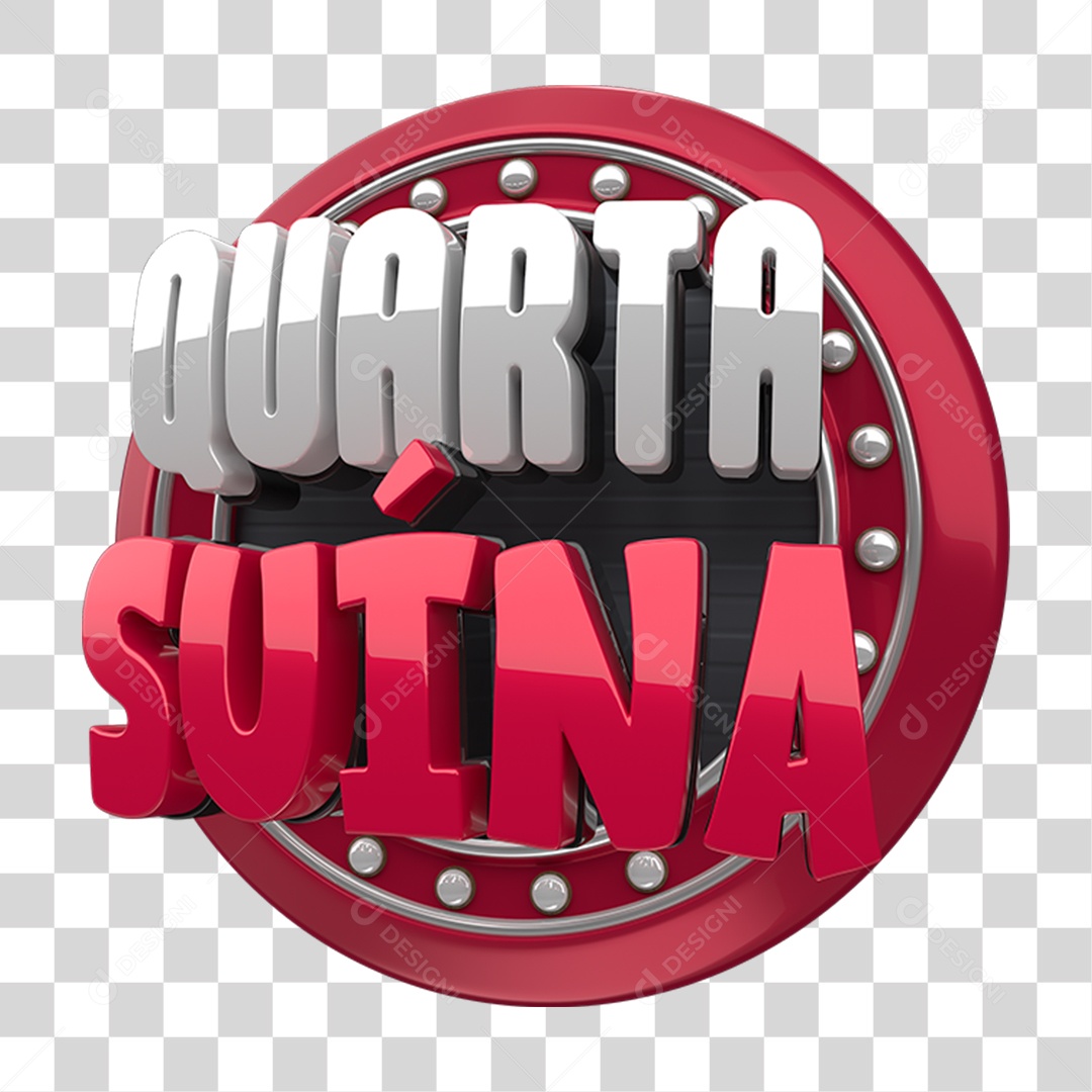 Selo 3D Quarta Suína PNG Transparente