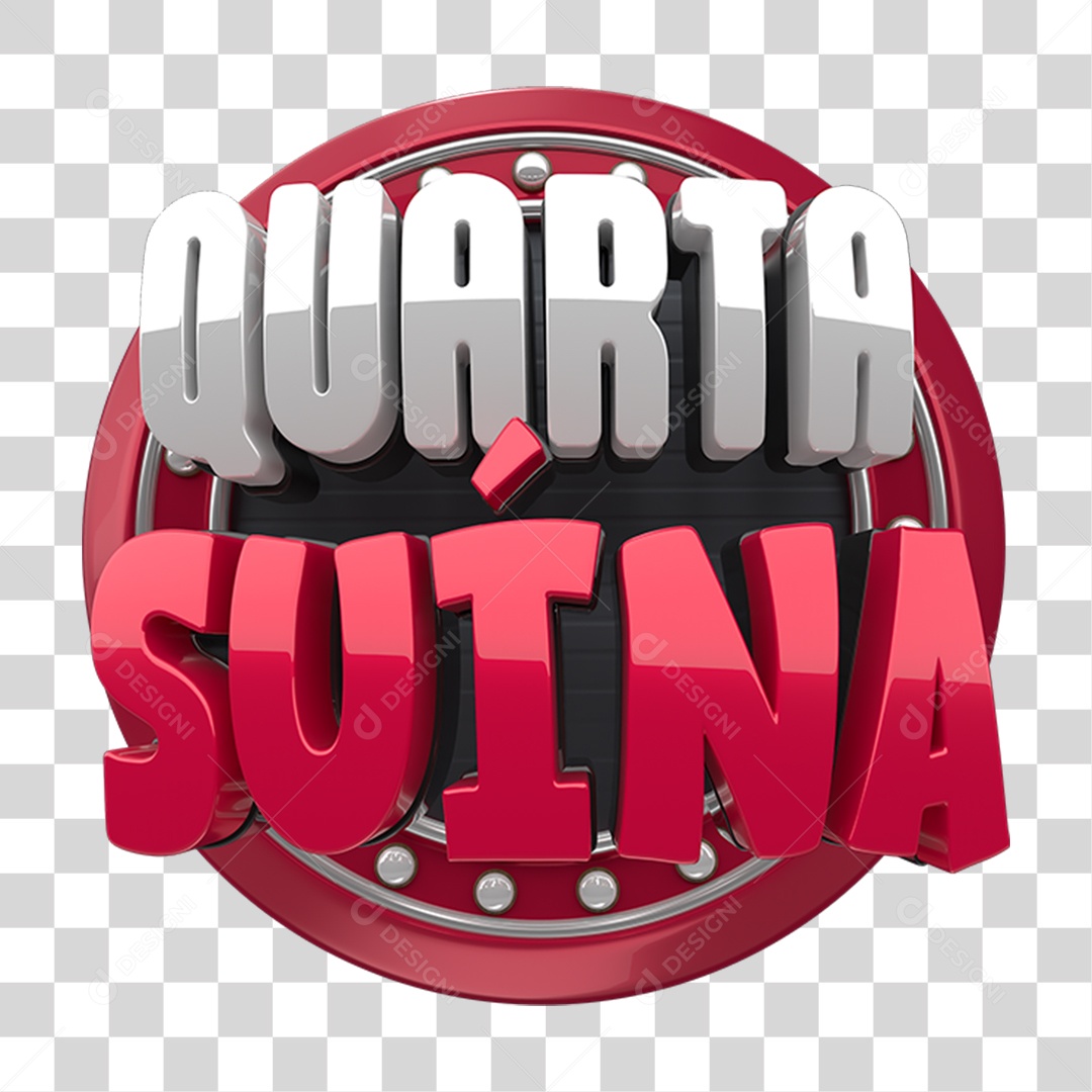 Selo 3D Quarta Suína PNG Transparente