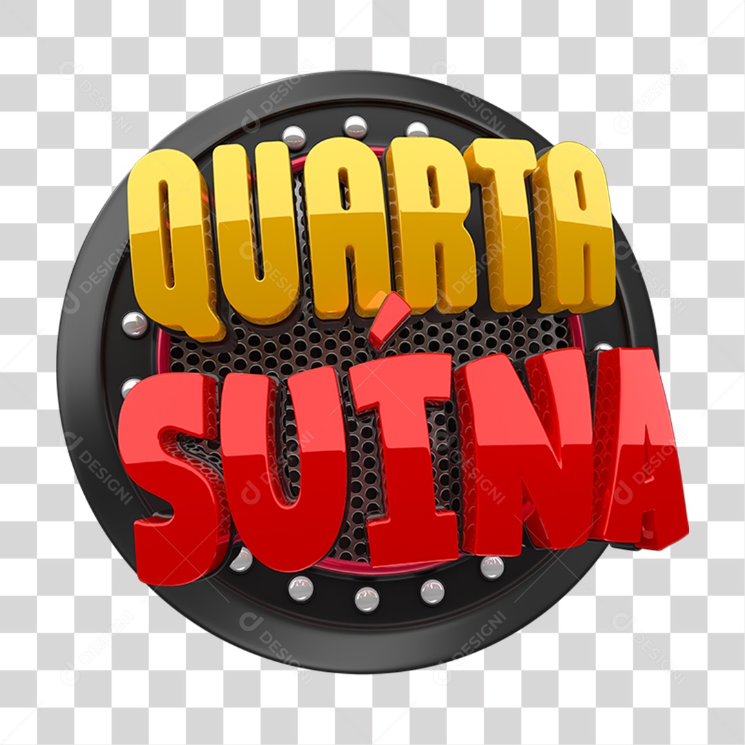 Selo 3D Quarta Suína PNG Transparente
