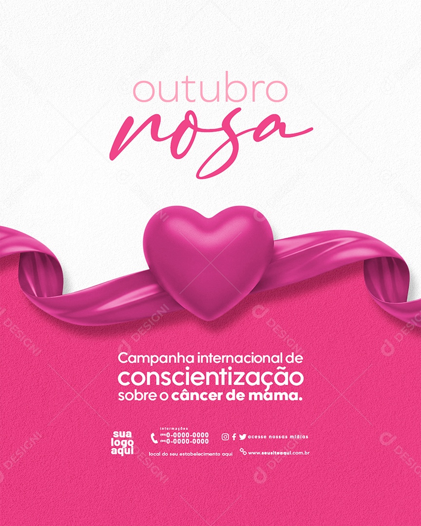 Story Outubro Rosa Mês de Conscientização Sobre o Câncer de Mama Campanha Social Media PSD Editável (2)