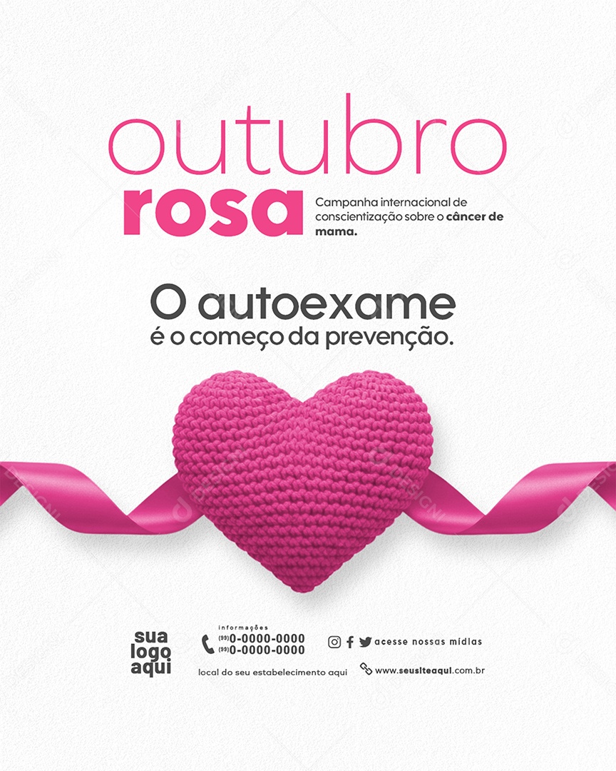 Story Outubro Rosa Mês de Conscientização Sobre o Câncer de Mama Exame Social Media PSD Editável