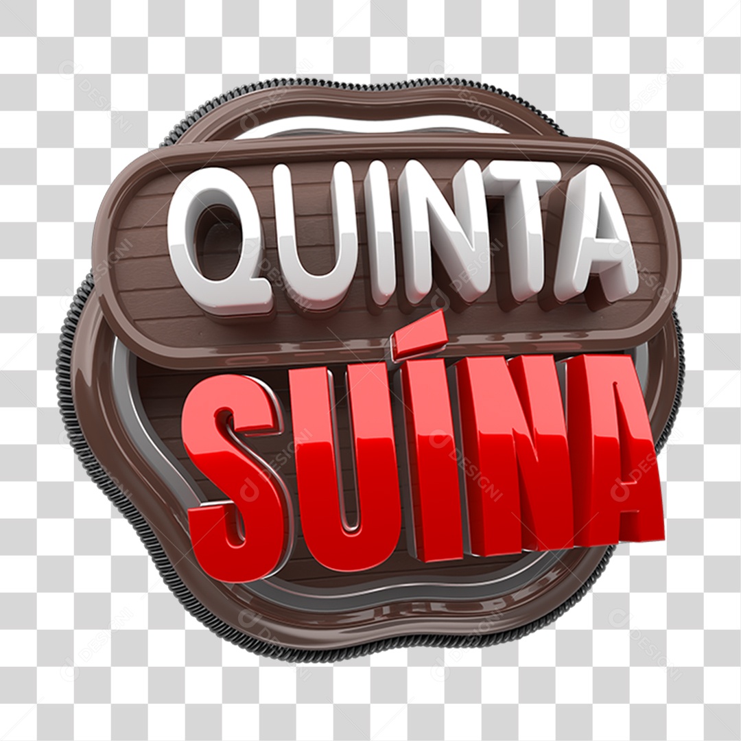 Selo 3D Quinta Suína PNG Transparente