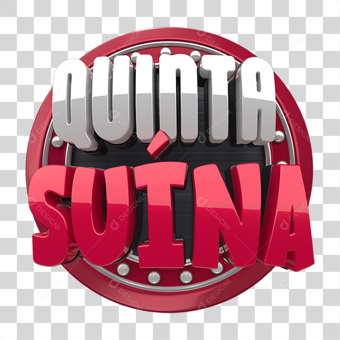 Selo 3D Quinta Suína PNG Transparente