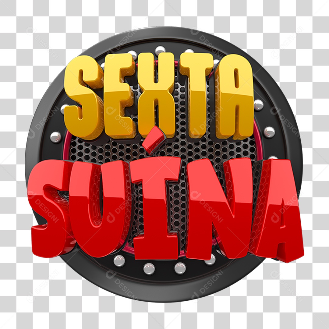 Selo 3D Sexta Suína PNG Transparente