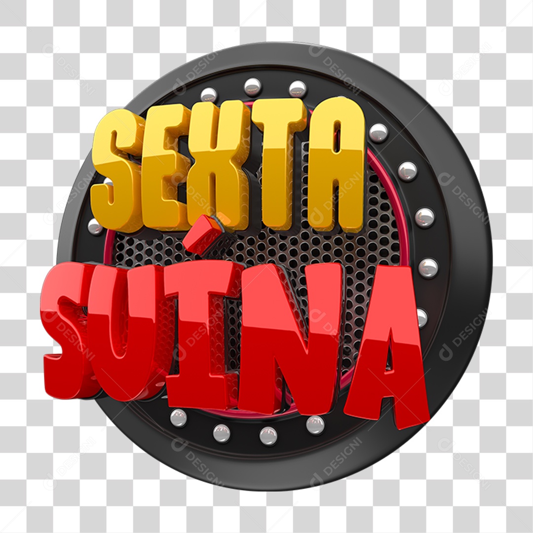 Selo 3D Sexta Suína PNG Transparente