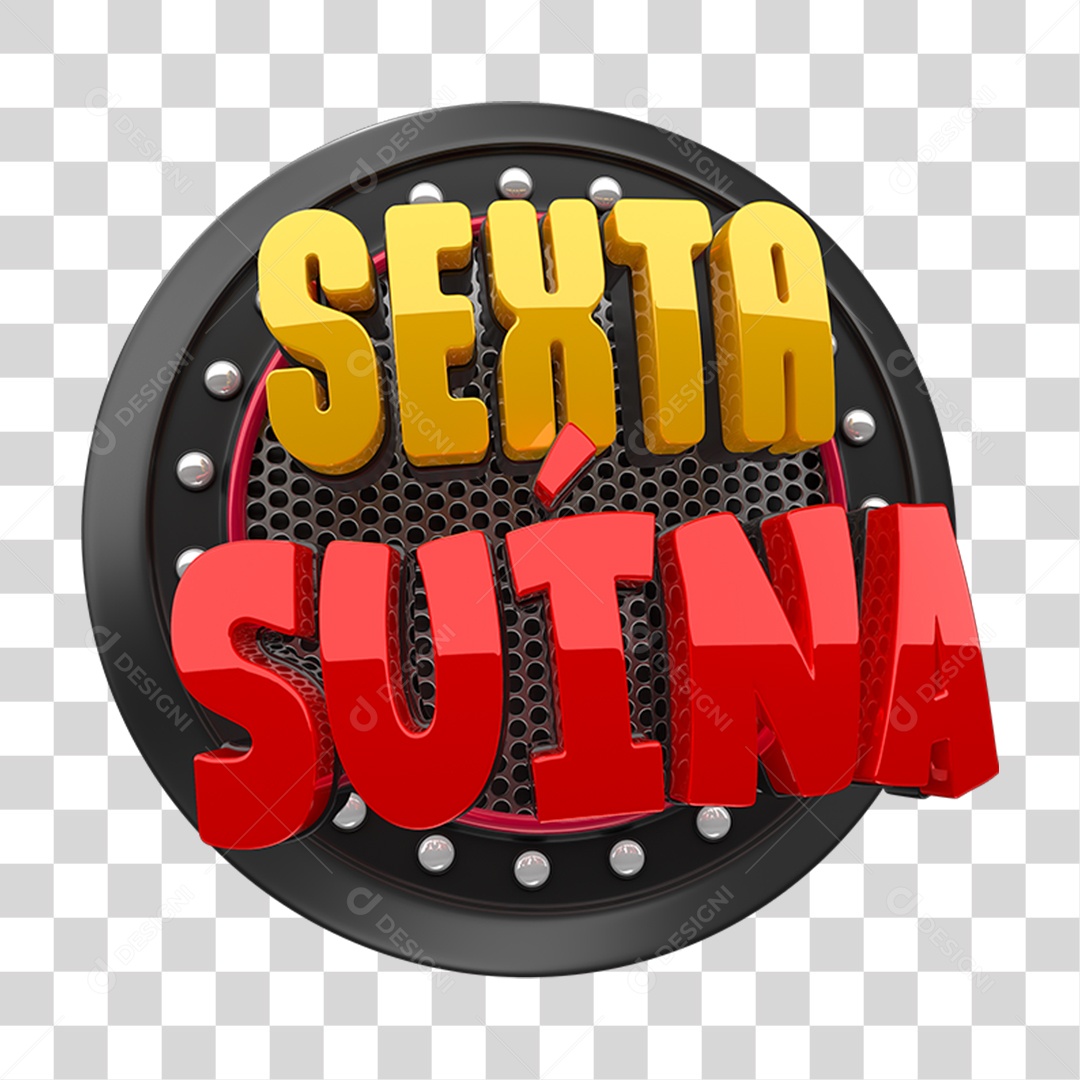 Selo 3D Sexta Suína PNG Transparente