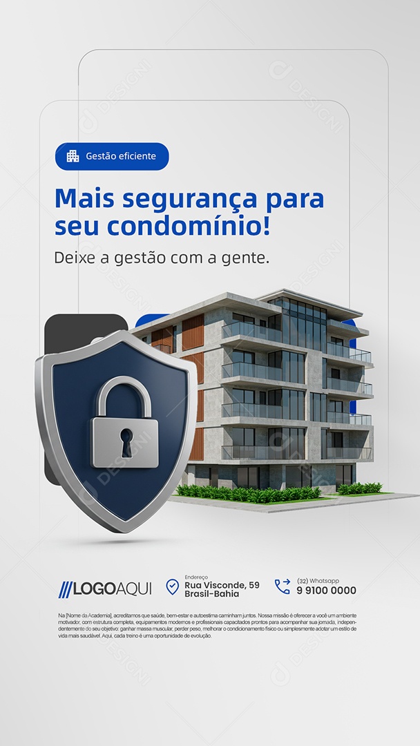 Story Gestão de Condomínio Mais Segurança para Seu Condomínio Social Media PSD Editável