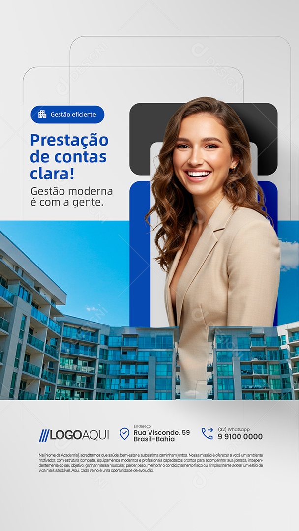 Story Gestão de Condomínio Prestação de Contas Clara Social Media PSD Editável