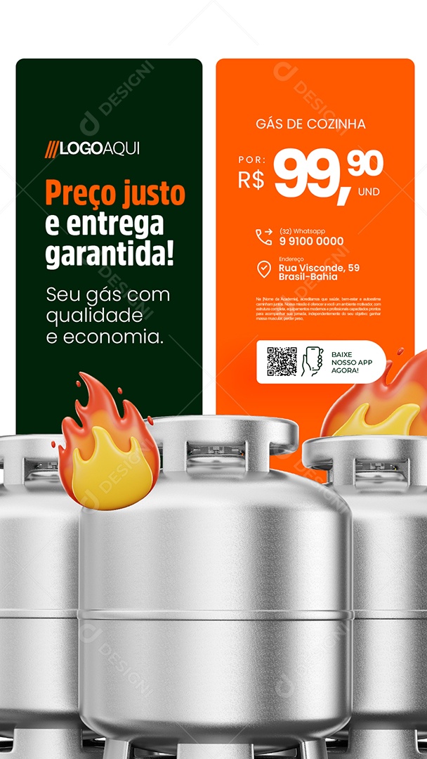Story Gás Preço Justo e Entrega Garantida Social Media PSD Editável