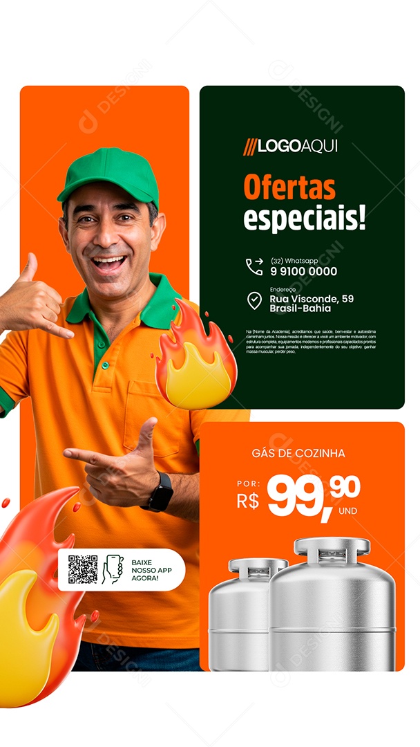 Story Gás de Cozinha Ofertas Especiais Social Media PSD Editável
