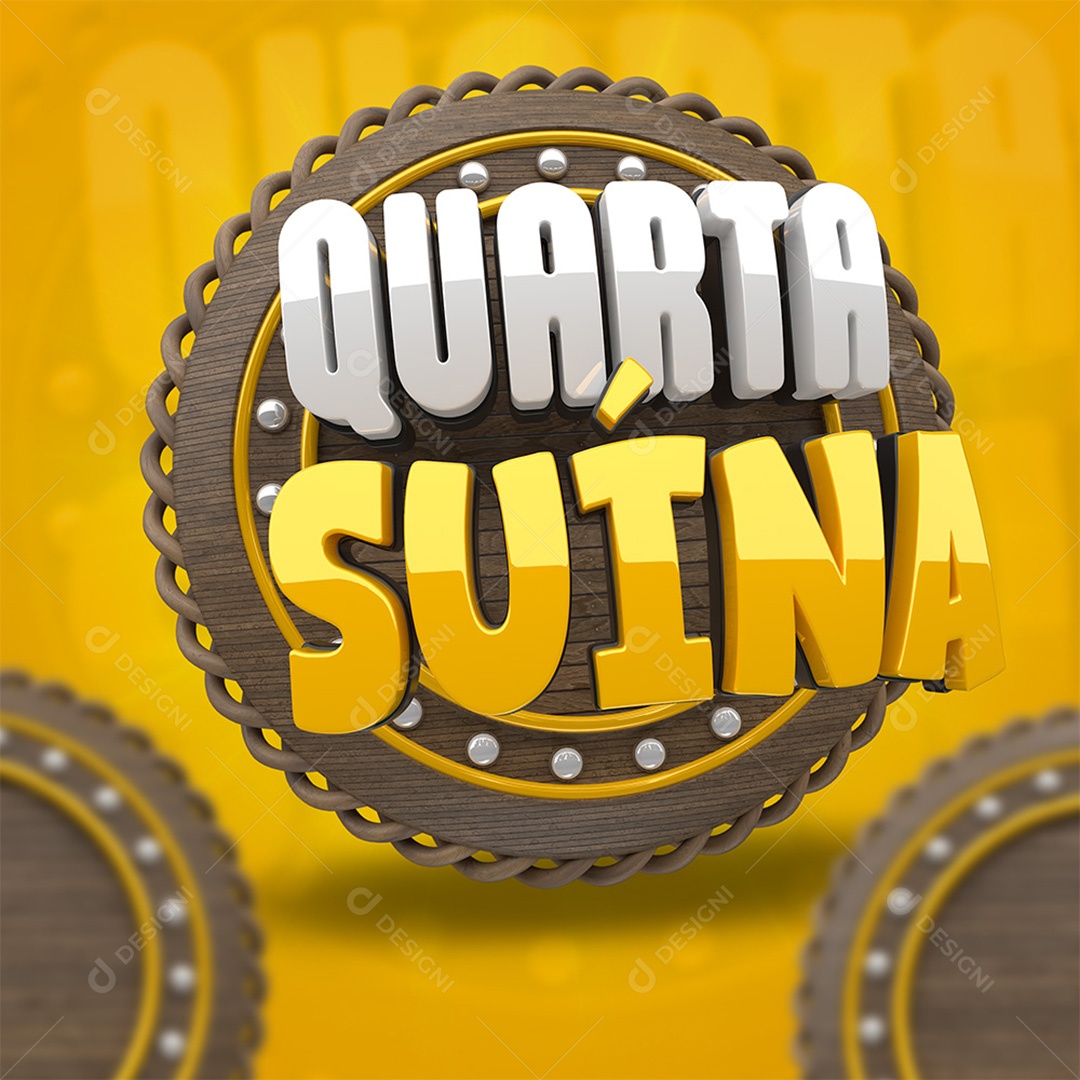 Quarta Suína Selo 3D para Composição PSD