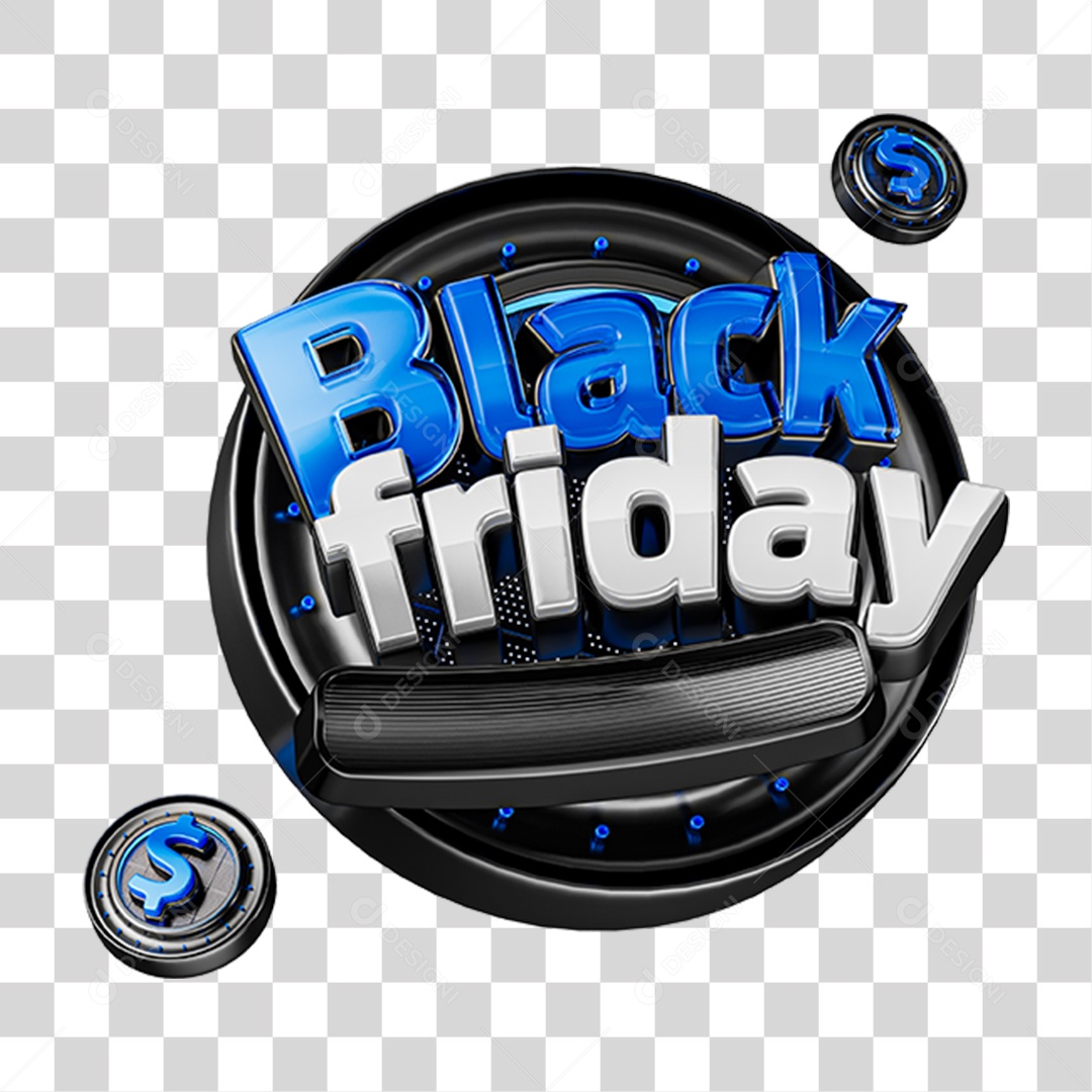 Selo 3D Black Friday PNG Transparente