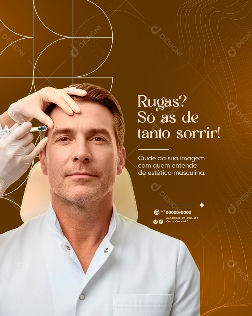 Clínicas de Estética Rugas So As De Tanto Sorrir Social Media PSD Editável