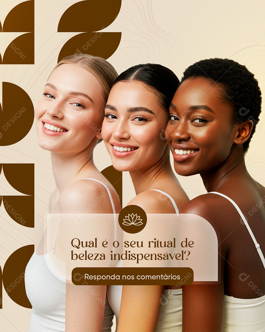 Clínicas de Estética Qual e o Seu Ritual de Beleza Indispensável Social Media PSD Editável