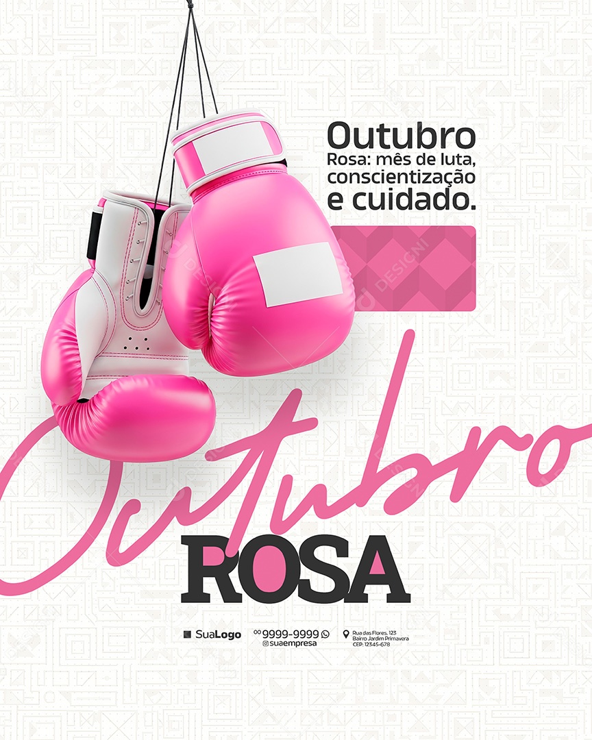 Campanha Outubro Rosa Cancer de Mama Mês de Luta Social Media PSD Editavel