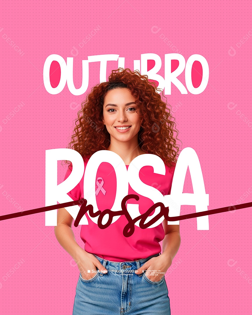 Outubro Rosa Cancer de Mama Social Media PSD Editavel