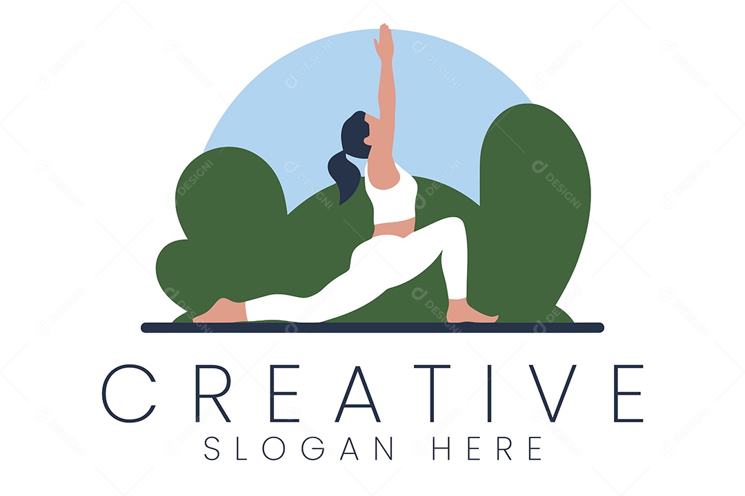 Logo de Yoga Ilustração Vetor EPS + AI Editável