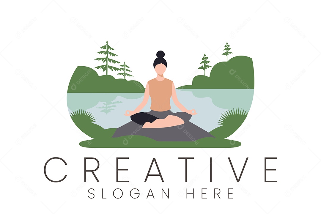 Logo de Yoga Ilustração Vetor EPS + AI Editável