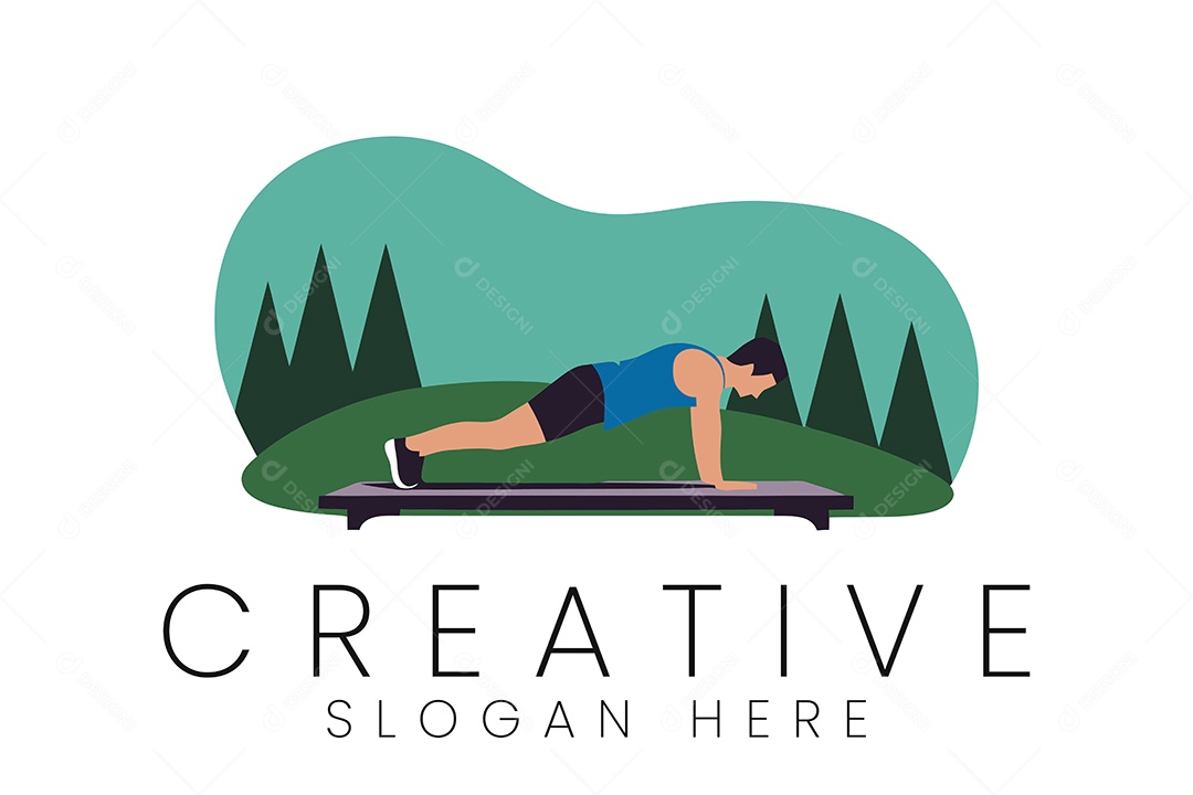 Logo de Calistenia Ilustração Vetor EPS + AI Editável