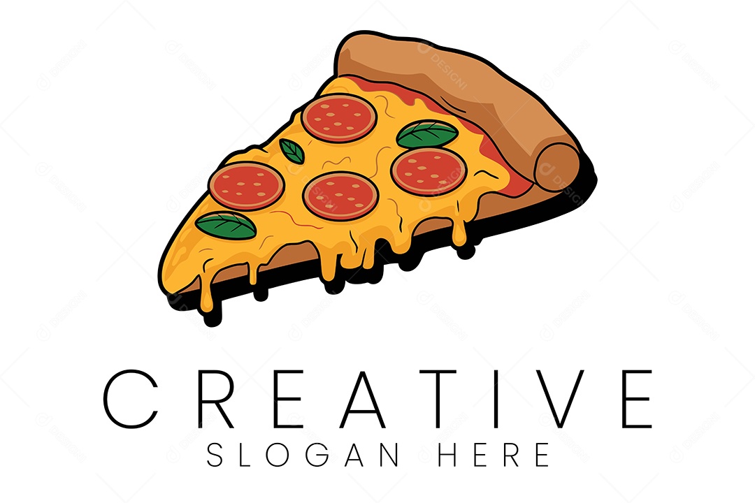Logo de Pizzaria Ilustração Vetor EPS + AI Editável