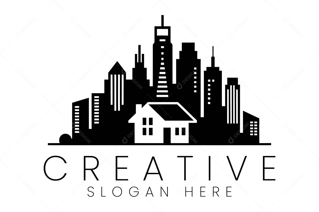 Logo de Imobiliária Ilustração Vetor EPS + AI Editável