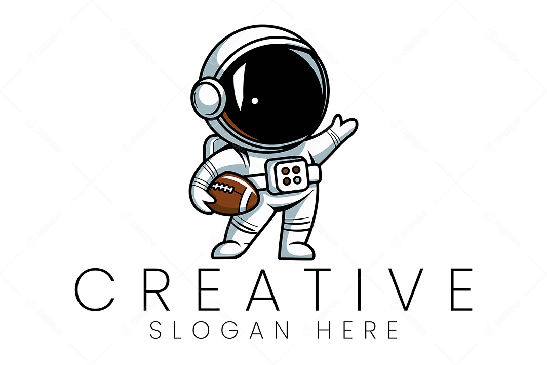 Logo de Empresa Astronauta Ilustração Vetor EPS + AI Editável