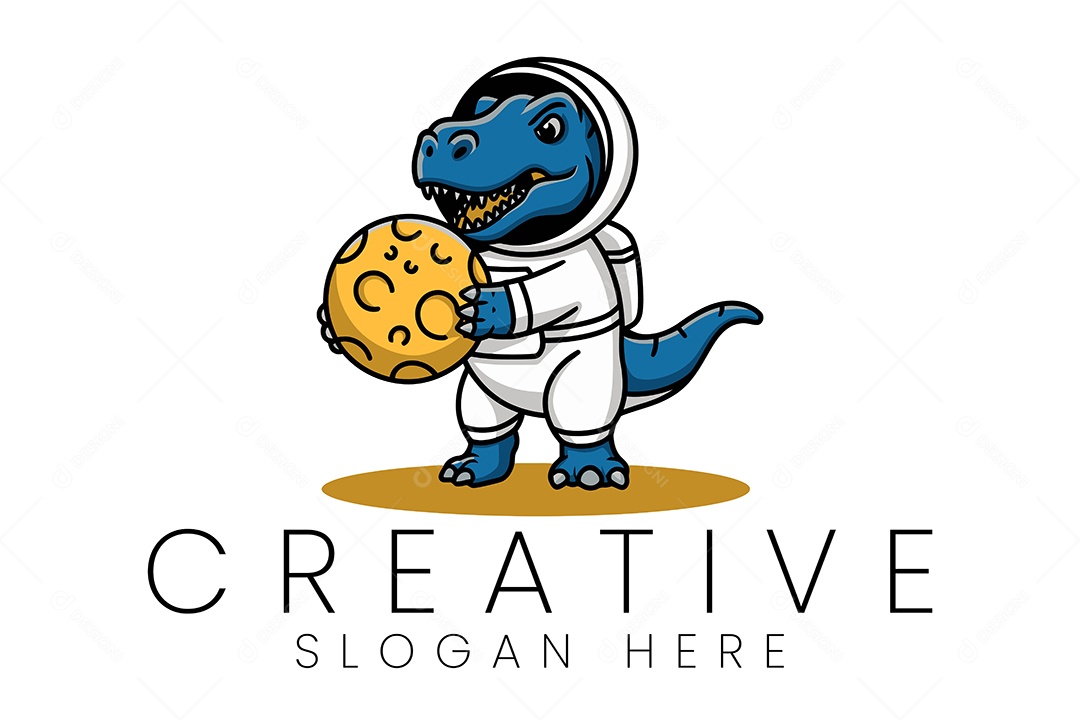 Logo de Animal Dinossauro Ilustração Vetor EPS + AI Editável