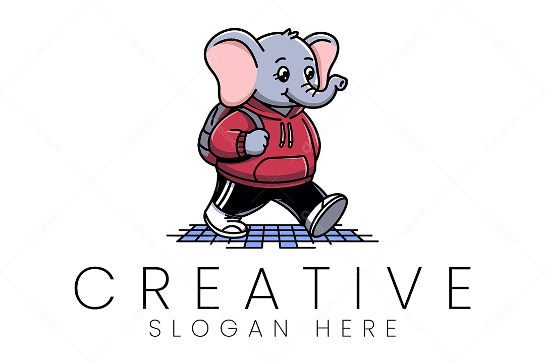 Logo de Animal Elefante Ilustração Vetor EPS + AI Editável