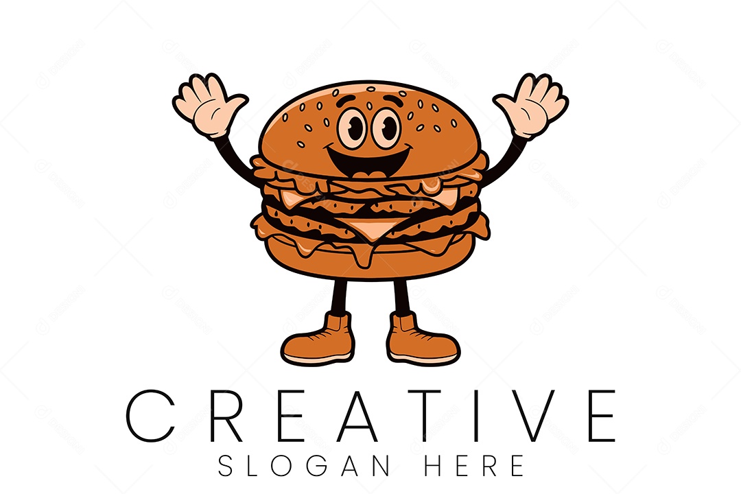 Logo de Lanchonete Ilustração Vetor EPS + AI Editável