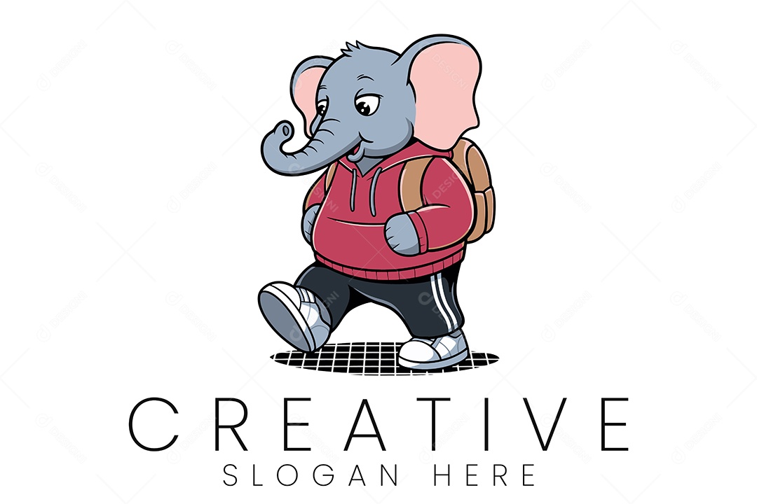 Logo de Animal Elefante Ilustração Vetor EPS + AI Editável