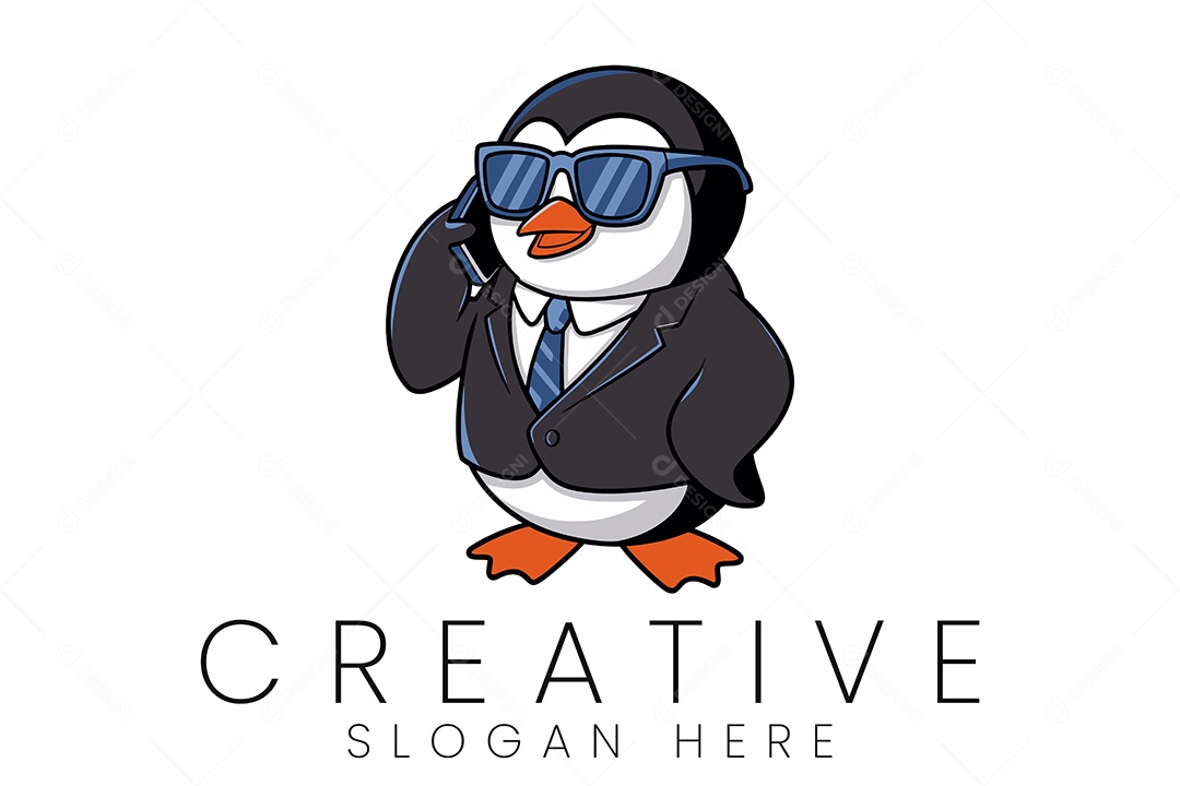 Logo de Animal Pinguim Ilustração Vetor EPS + AI Editável