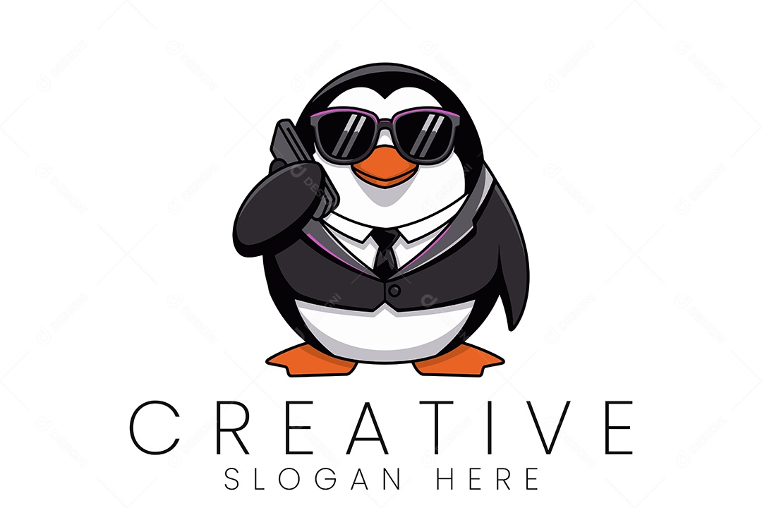 Logo de Animal Pinguim Ilustração Vetor EPS + AI Editável