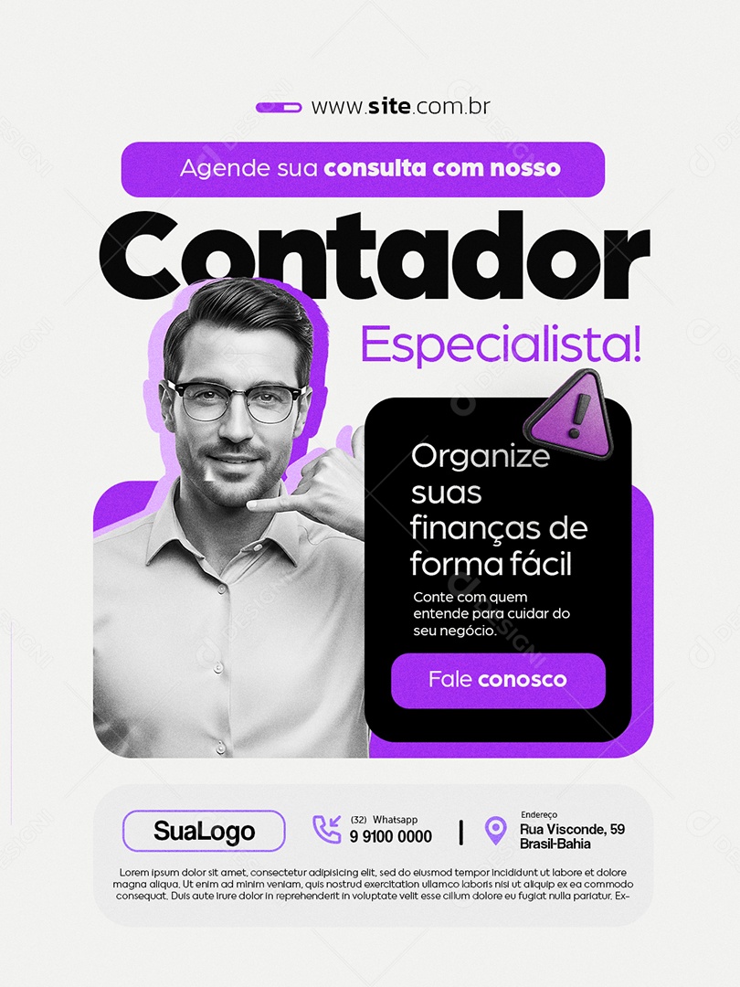 Contabilidade Agende Sua Consulta com Nosso Contador Social Media PSD Editável