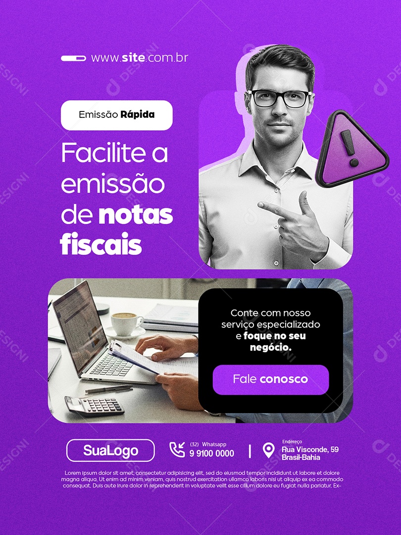 Contabilidade Emissão Rápida Facilite a Emissão de Notas Fiscais Social Media PSD Editável