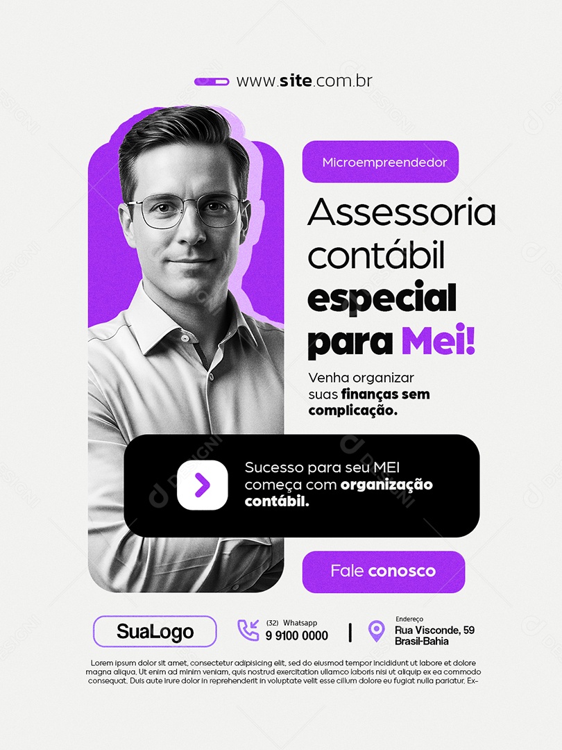 Contabilidade Assessoria Contábil Especial para Mei Social Media PSD Editável