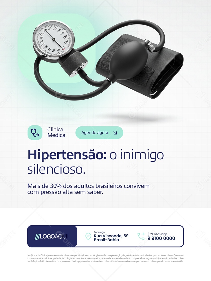 Convênio Médico Hipertensão O Inimigo Silencioso Social Media PSD Editável