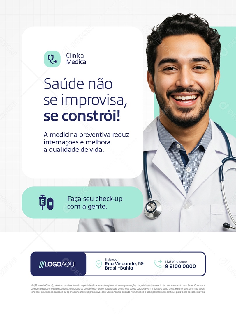 Convênio Médico Saúde Não Se Improvisa Se Constrói Social Media PSD Editável