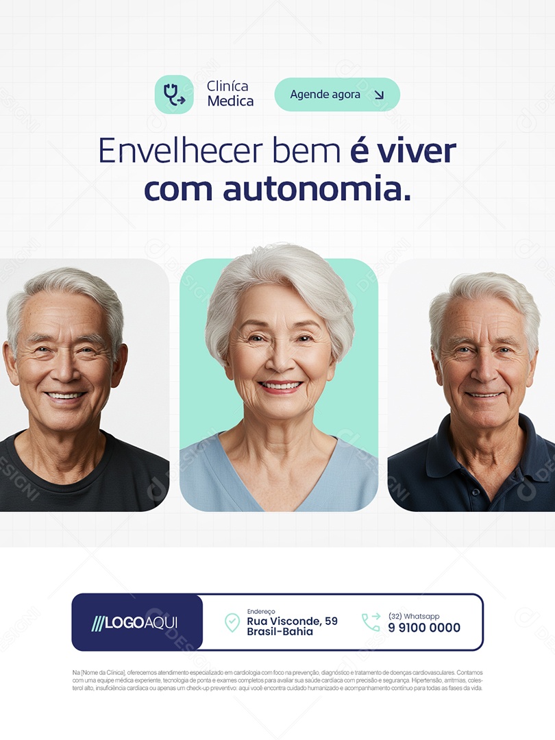 Convênio Médico Envelhecer Bem é Viver com Autonomia Social Media PSD Editável