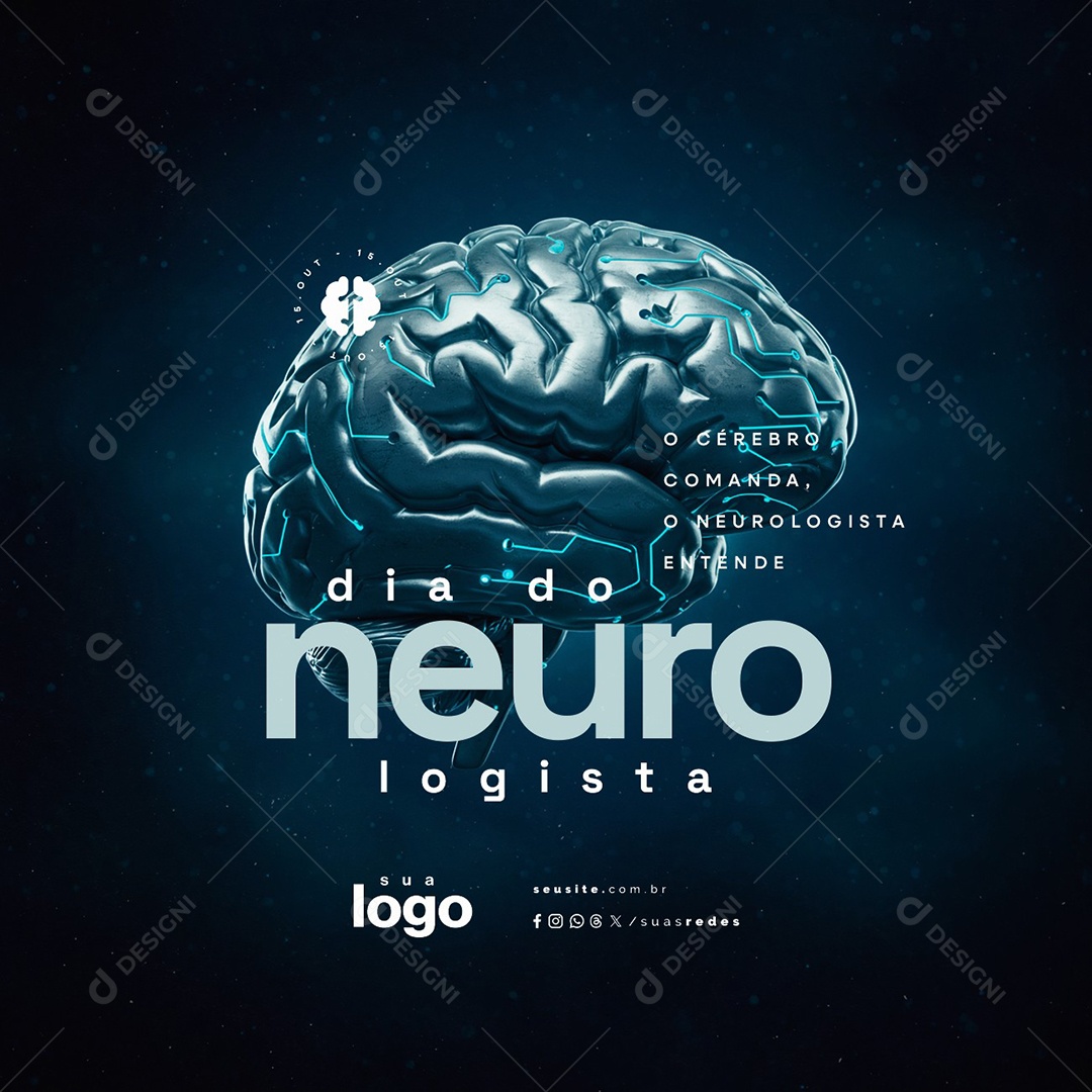 Dia do Neurologista 15 de Outubro Social Media PSD Editável