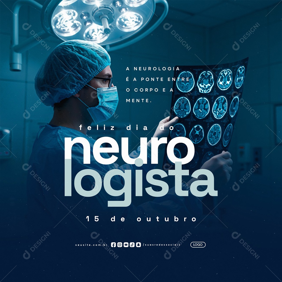 Feliz Dia do Neurologista 15 de Outubro Social Media PSD Editável