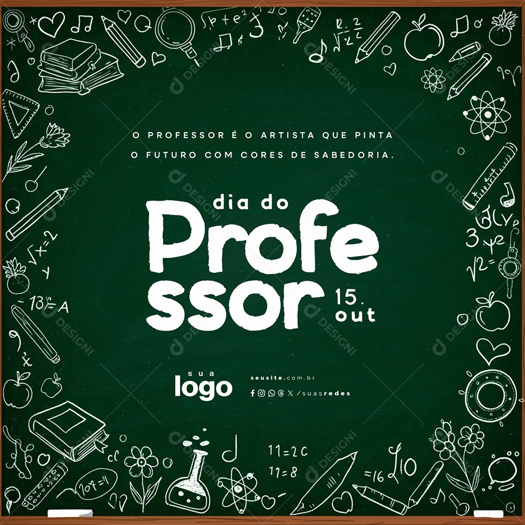 Dia do Professor 15 de Outubro Social Media PSD Editável