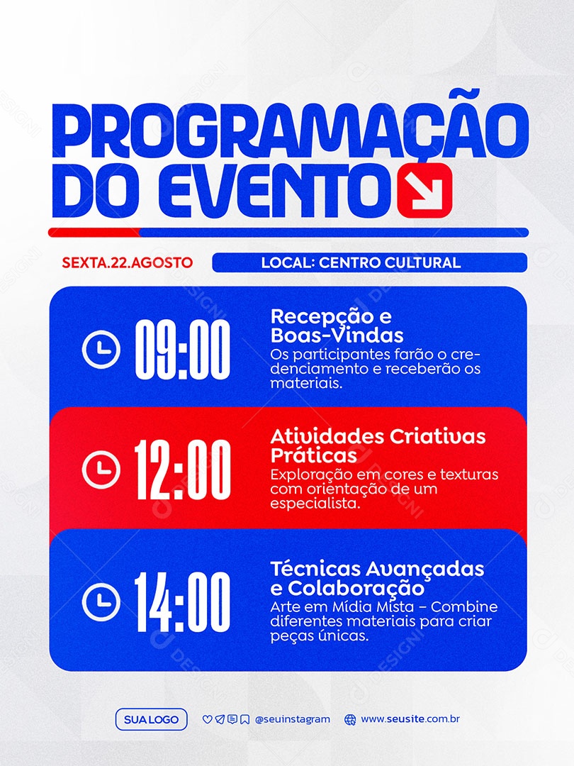 Programação do Evento Social Media PSD Editável